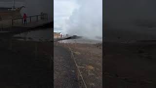 Icelandic hot spring geyser shortsyoutube iceland cruise [upl. by Kcirdderf]