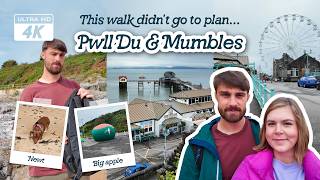 Pwll Du Beach amp Mumbles Pier Beach and Seafront Walk Swansea  South Wales Gower Peninsula [upl. by Jorin]