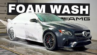 Mercedes Benz E63s AMG  Exterior Auto Detailing Foam Wash ASMR [upl. by Ehcnalb]