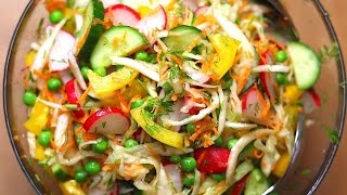 Dieser leckerer Krautsalat ist ideal zum Grillen buntes Kohlsalat Rezept mit Weißkohl und Gurken [upl. by Obau41]