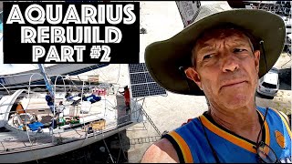 Part 2  The ReMasting of Aquarius  Power Boats Team repairing Aquarius Ep 191 [upl. by Vallery647]