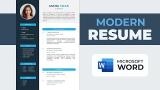 How to Create Resume in MS Word  Modern Resume Template  How to Make CV [upl. by Atikehs593]