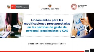 Lineamientos para las modificaciones presupuestarias en las partidas de gasto de personal [upl. by Orrin]