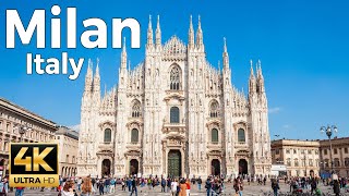 Milan Italy Walking Tour 4k Ultra HD 60fps – With Captions [upl. by Ahseile]