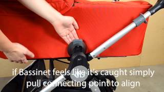 HowTo Install Bumbleride Single Carrycot on Indie Stroller or Speed Stroller [upl. by Drahser]