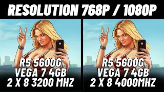 RYZEN 5 5600G VEGA 7  2x8 3200 MHz vs 2x8 4000 MHz [upl. by Cthrine970]