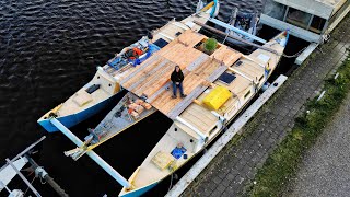 I Finished Decking My OceanGoing Catamaran [upl. by Synned284]