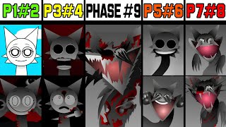 Phase 1 VS Phase 2 VS Phase 3 VS Phase 4 VS Phases 59 in Incredibox Sprunki [upl. by Labotsirhc]