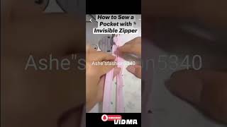 How to sew a pocket with invisible 🫥🫥 zipper  sewing 🧵🪡 lover  😁😀 shotsAshequotsfashion [upl. by Nore839]