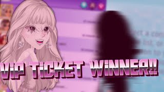 VIP TICKET WINNER ANNOUNCEMENT amp RUNNER UPS  ioche MSP [upl. by Niamjneb]