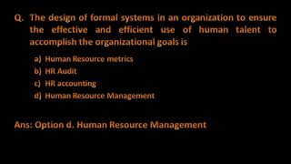 MCQs Personnel Management vs HRM part II [upl. by Erdnaid]