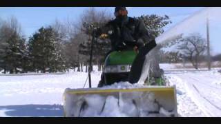 My John Deere 44quot Snowblower Attachment In Action [upl. by Sigfrid]