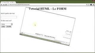 Tutorial HTML Le FORM  I Menu a tendina [upl. by Notyarb]