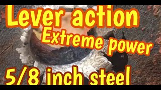 Big bore lever Actions 50110 WCF Compared penetration steel Ibeam 4570 4590 amp 348 ackley [upl. by Walcoff]