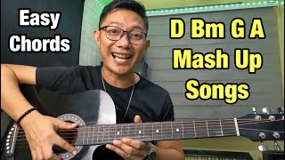 D Bm G A Chords MASH UP SONGS [upl. by Suneya]