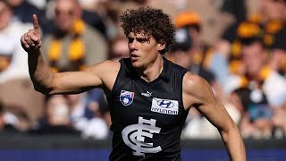 Charlie Curnow  AFL 2024 Round 22 Highlights  Carlton vs Hawthorn [upl. by Ibson694]