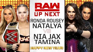 Ronda Rousey amp Natalya Vs Nia Jax amp Tamina  WWE Raw 31122018 En Español [upl. by Fraya]