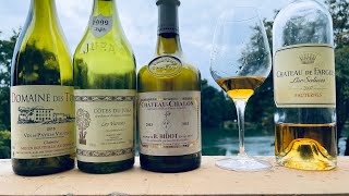 Reynaud Tours Clairette 2019 Jura Labet Varrons 1999 et Château Chalon 2003 Fargues 2007 210924 [upl. by End]