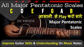 All Major Pentatonic Scales with Easy Scale Patterns  All Guitar Scales for Beginners [upl. by Ahsennod]