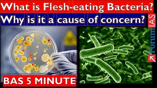 What is Flesheating Bacteria Why is it a cause of concern  BAS 5 MINUTE  Forum IAS [upl. by Llimaj]