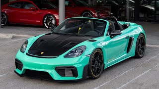 Our First New 2024 Porsche 718 Spyder RS  PTS Mint Green [upl. by Nunci]