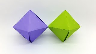 Origami Octahedron Decoration Box Making Tutorial  Easy DIY Crafts [upl. by Inajar]