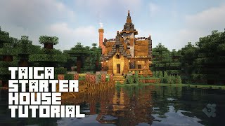 Minecraft  Taiga starter house Tutorial [upl. by Condon]