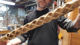 HOW TO CARVE A CELTIC KNOT WALKING STICK [upl. by Spieler54]