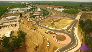 City of Farmersville CA Double Roundabout Construction [upl. by Annairt]