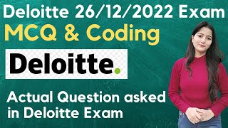 Deloitte 26122022 Actual Question asked  Deloitte Technical MCQ amp Coding Questions [upl. by Akeem302]