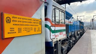 MANDOVI EXPRESS DEPARTING FROM THANE  INDIAN RAILWAYS  KONAKN RAILWAYS [upl. by Karoline]