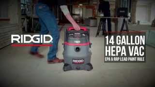 RIDGID® RV2400HF – WetDry Vac with Certified HEPA Filtration for EPA’s RRP Lead Paint Rule [upl. by Billie]