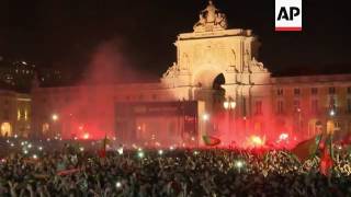 Fans go wild as Portugal score in Euro final [upl. by Aronas]