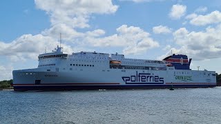 Varsovia  Polferries newest ship sails from Świnoujście  29072024 [upl. by Micheil149]