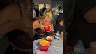 Spicy Fire Noodle Eating Contest rainaiscrazy RainaHuang [upl. by Politi]