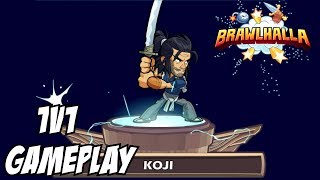 Trying out Brawlhalla  Koji gameplay 1v1 duel online match [upl. by Tsyhtema900]