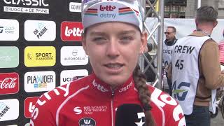 Katrijn de Clercq  Interview at the start  Classic BruggeDe Panne 2024 [upl. by Eatnoj]