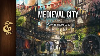 Medieval City  Realistic Ambience  1 Hour dnd [upl. by Anigger672]