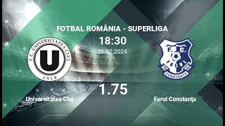 FC „U” ClujNapoca vs FC Farul Constanța  Superliga  28022024  COMENTARIU LIVE [upl. by Cord]