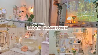 Aesthetic room makeover 🪴 simple amp cozy 🧸˚☽˚｡⋆ [upl. by Erick]