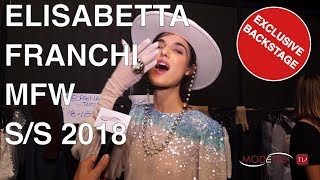 ELISABETTA FRANCHI  SUMMER 2018  EXCLUSIVE BACKSTAGE  INTERVIEW  FULL SHOW [upl. by Kimmi]