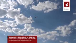 Ukrainian An30B shot down by MANPADS 2014 [upl. by Attenol38]