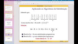 SME0300SME0892 Aula 03 Decomposição LU [upl. by Sutniuq428]