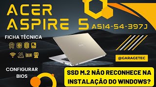 Notebook Acer Aspire 5 A51454397J  Ficha Técnica  Como configurar a BIOS [upl. by Anawqahs]