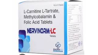 NERVINORM LC Tablets LCarnitine LTartrate Methylcobalamin amp Folic Acid Tablets [upl. by Nedla]