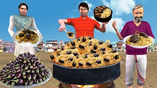 Brinjal Biryani Indian Food Hindi Kahaniya Hindi Moral Stories New Funny Comedy Video Famous Biryani [upl. by Woodhouse]