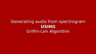 Generating audio from spectrogram [upl. by Clarke860]