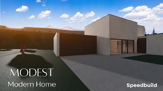 Bloxburg  Modest Modern Home  House Build [upl. by Solorac]