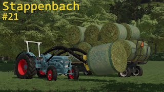 LS22 Wenden Schwadern Pressen und Ballen laden  21  Stappenbach [upl. by Nedyarb]