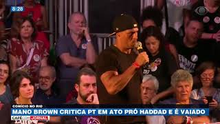 Mano Brown critica PT em ato próHaddad e é vaiado [upl. by Elac]